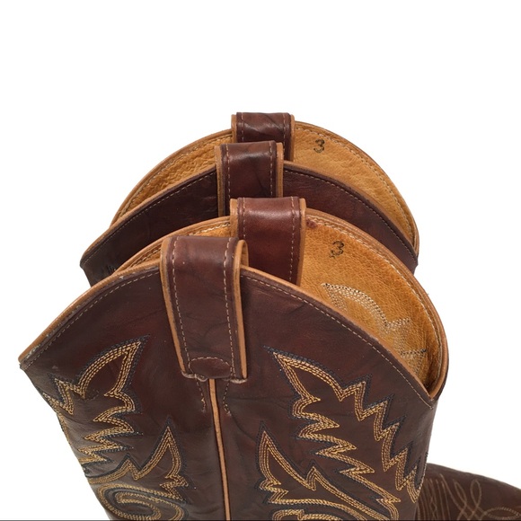 Justin Western Boots Brown Leather - Picture 5 of 8